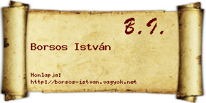 Borsos István névjegykártya